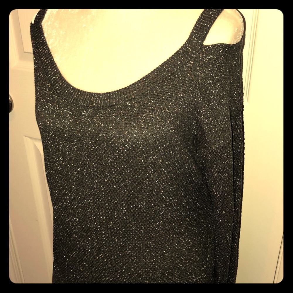 NWT Michael Kors Cold Shoulder glitter top